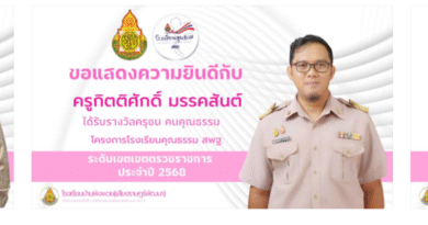 ขอแสดงความยินดีกับคณะครูทุกท่าน ได้รับรางวัลโครงการโรงเรียนคุณธรรม สพฐ. ระดับเขตเขตตรวชราชการ